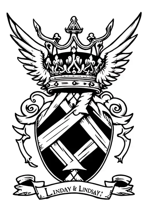 Lindsay Clan Crest Heraldry Crown Wings