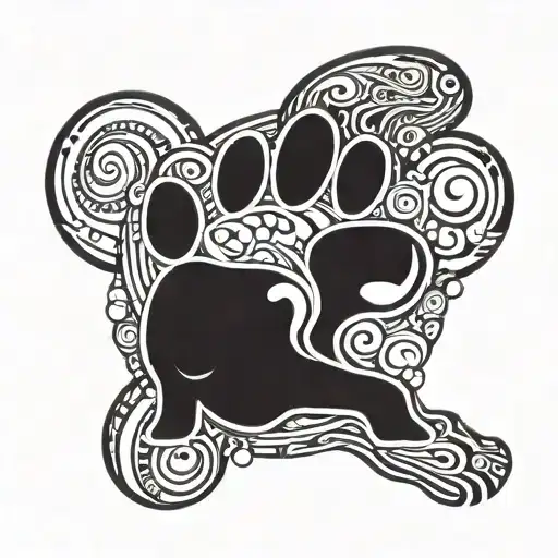 Poke Ball With A Dog Paw Print