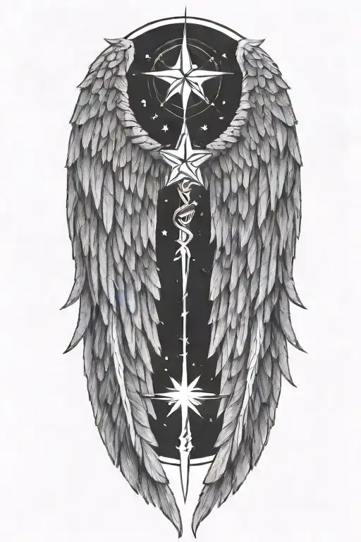 Angel Wings Wrapped Around Northern Star Passing
