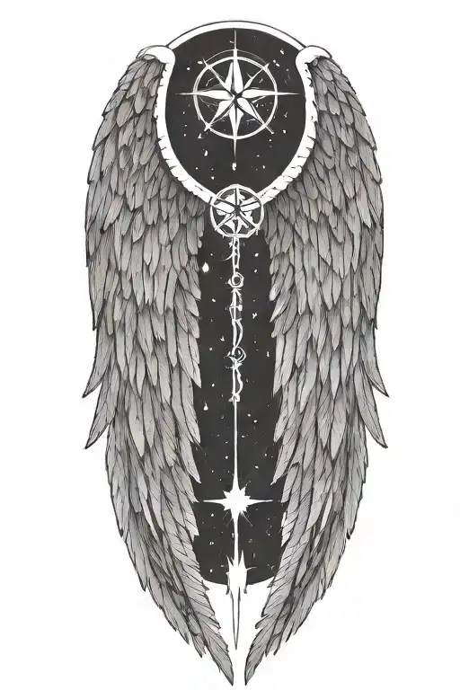 Angel Wings Wrapped Around Northern Star Passing Change Hardship