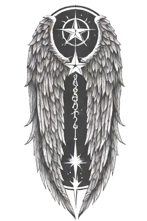 Angel Wings Wrapped Around Northern Star Passing Change Hardship