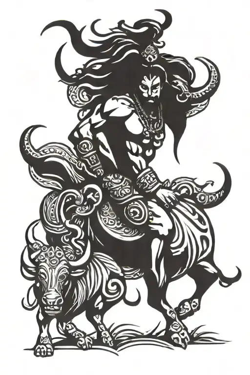 Shiva With Bull