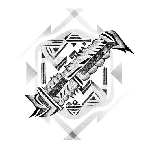 Maori Arm Sleeve With Big Black Arrows