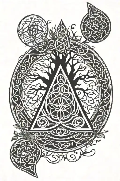 Triquetra And Tree Of Life Intertwined