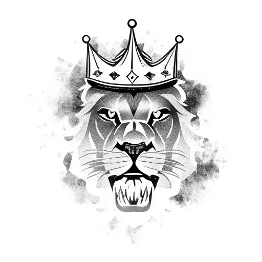 Roaring Lion With Crown