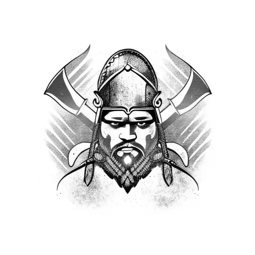 Viking Warrior With Ravens