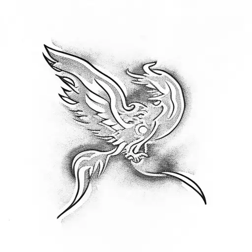 Phoenix Lifting Up From A Book