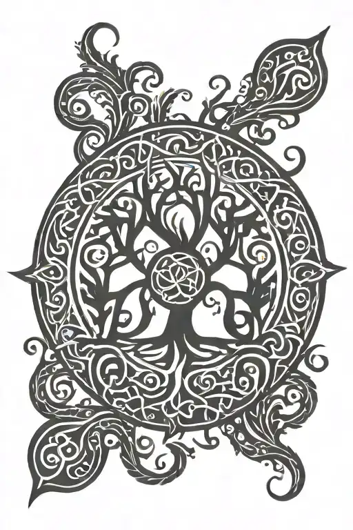 Yggdrasil With Triskele Symbol