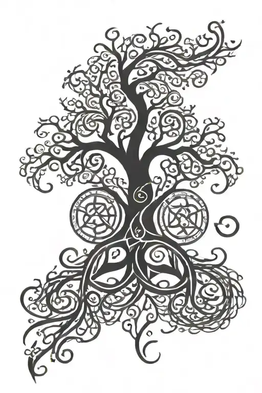 Yggdrasil With Triskele Symbol