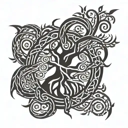 Yggdrasil Knot With Runes