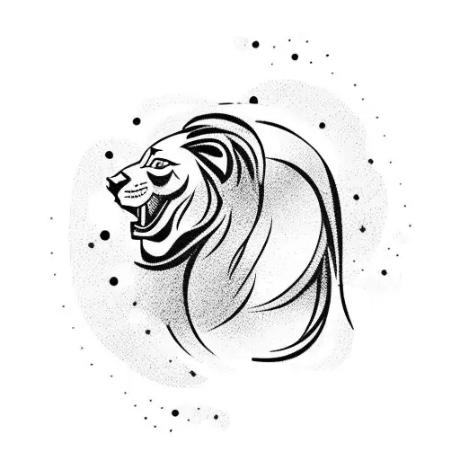 A Traditional-style Tattoo Of A Woman Gracefully Riding A Lion