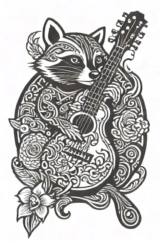 Orchid Raccoon Ukulele