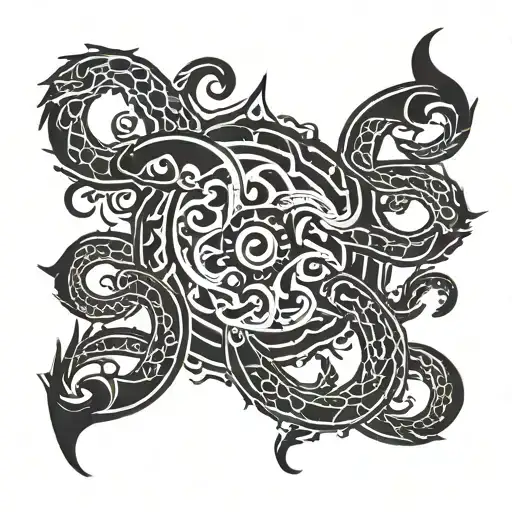 Hydra Pierced By Sword