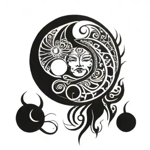 Yin Yand Sun And Moon