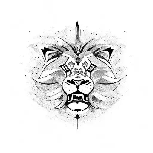 Lion Face Growling Next To Biblical Scripture Writing In The Clouds