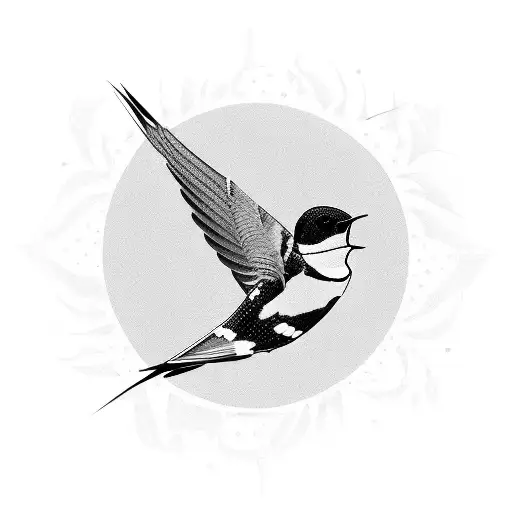 Swallow Bird Facing Down