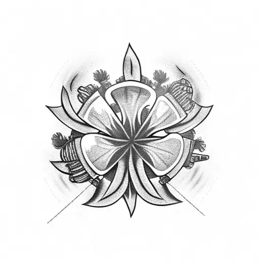 Shamrock And Thistle Tied Together On Fire