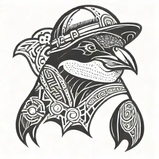 Penguin With A Hard Hat On