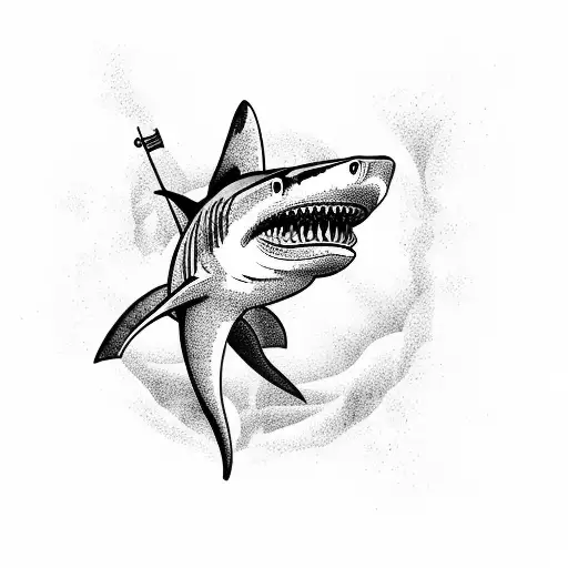 Shark With Cape Cod As Tail Fin Leg