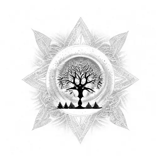 Tree Of Life Waterfall Moon