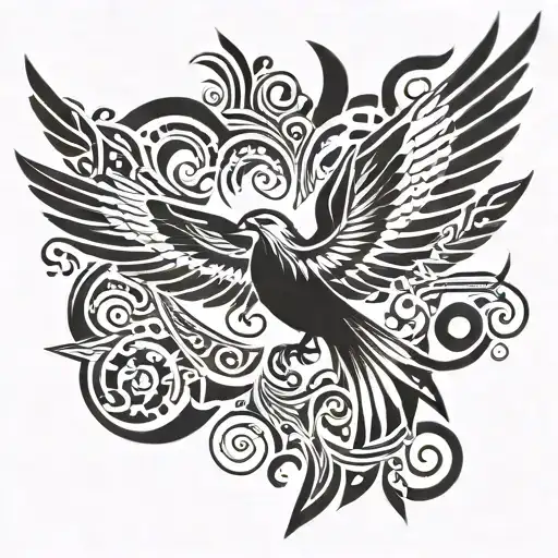 Bird Of Freedom With Spread Wings