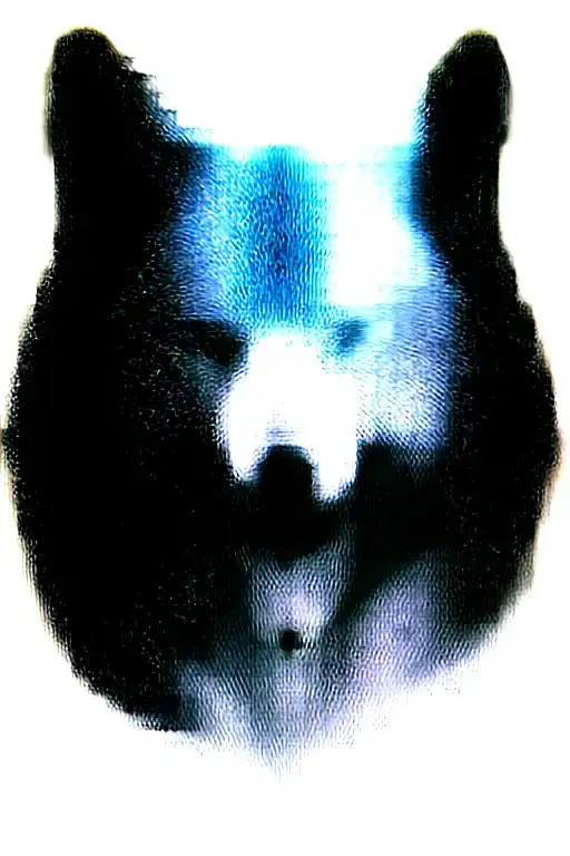 Growling Wolf Face And Realistic Rocky Mountains Inside