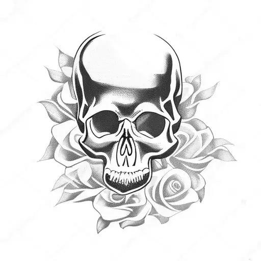 Skull And Roses With Number 13