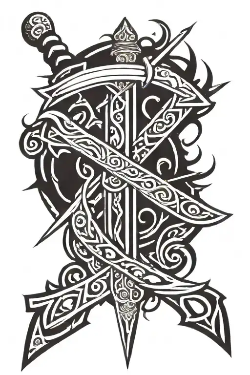 Sword With Neo Tribal Style