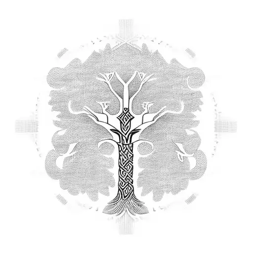 Tree Of Life Red Yellow Green Background