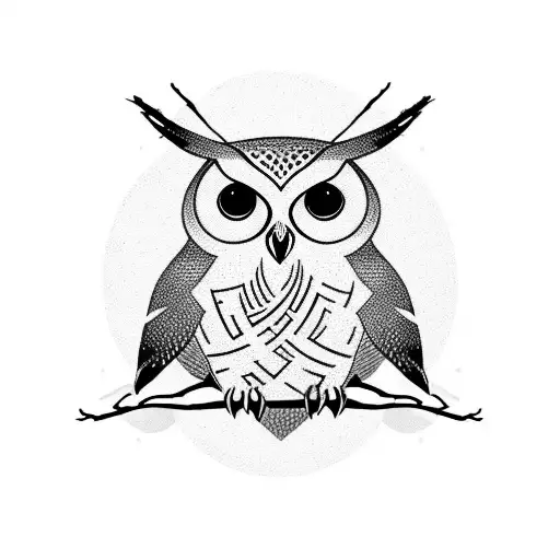 Silhouette Of An Owl On A Branch