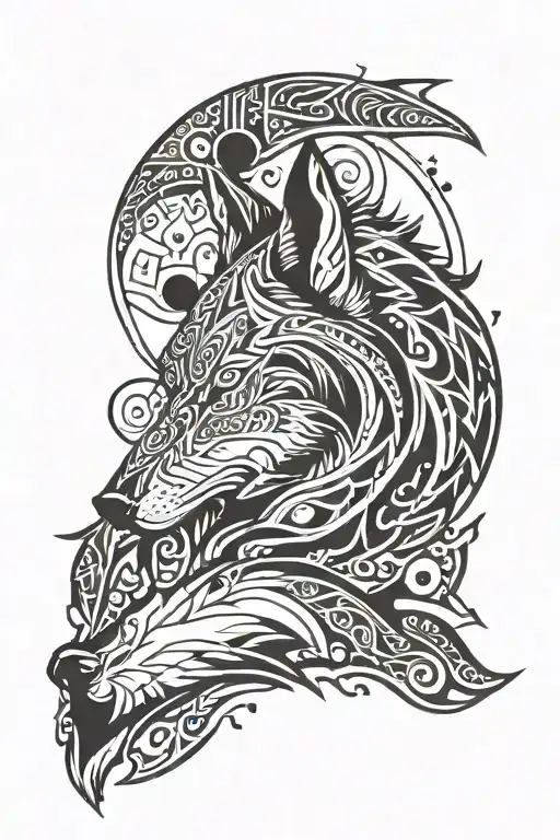 Wolf And Moon