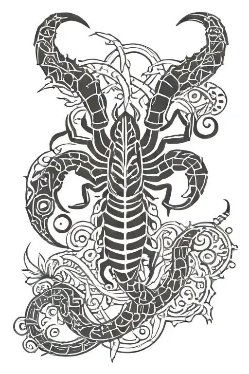 Scorpio Zodiac Sign With Four Aces Spread Out