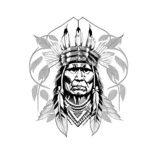 Native American With Vines