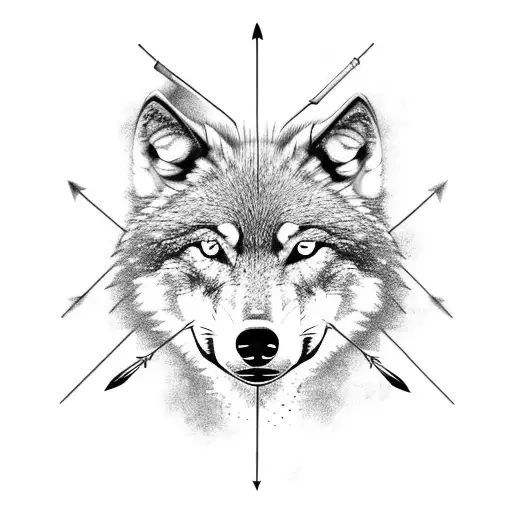 Wolf With Arrow Stabb