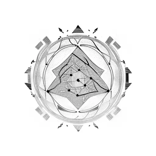 Circuitry Intertwining With A Crescent Moon