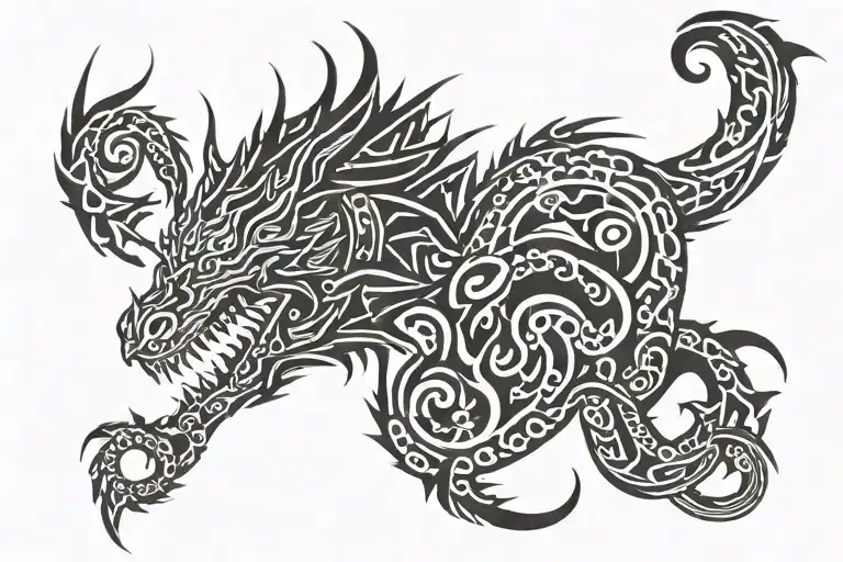Dragon And Pattern