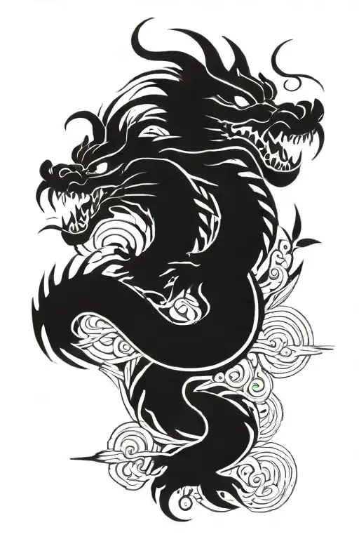 Vietnamese Dragon With Lotus Flower