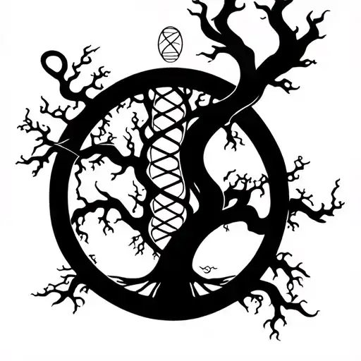 Death Tree Of Life And Dna Double Helix