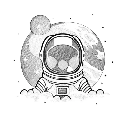 Little Astronaut Sitting On The Moon