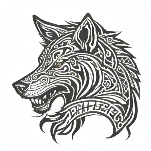 Philip Name In A Wolf Head