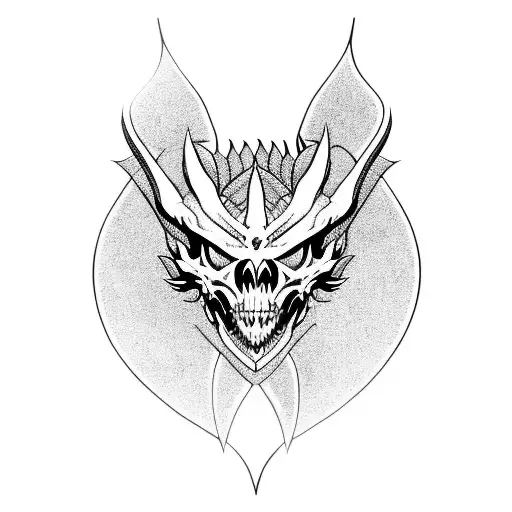 Dragon Tribal Skulls Back