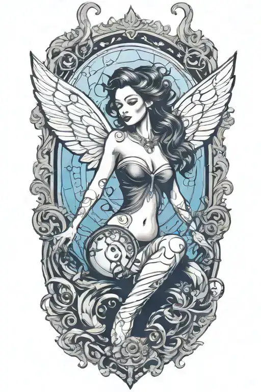 Open Book With Whisp Of Smoke Coming Out Of It That Turns Into A Pinup Fairy