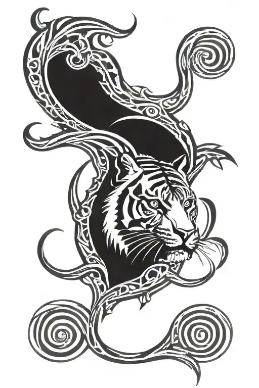 Tiger Head Stripes Morph Into Human Ribs