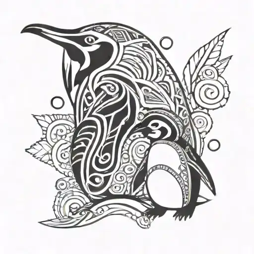 Penguin Mother And Baby