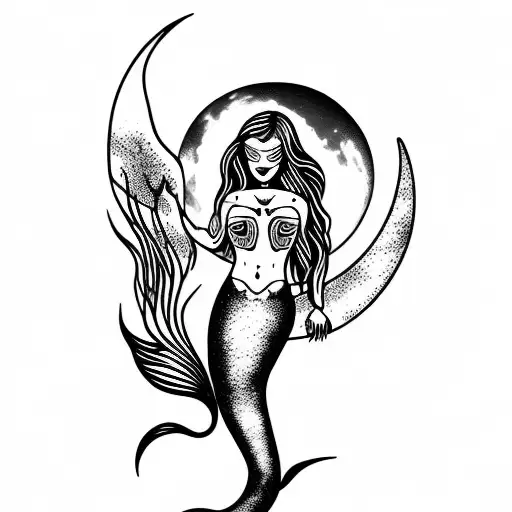 Mermaid With Moon