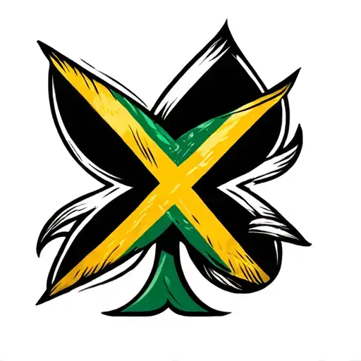 Spade With Jamaican Flag Incorporated