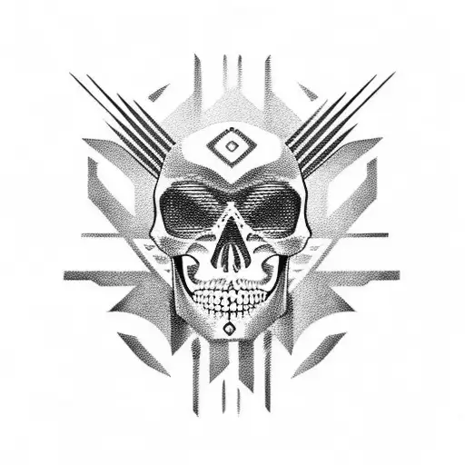 Cyber Tribal Skull
