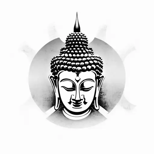 Buddha Within Viking Runes And Valknut