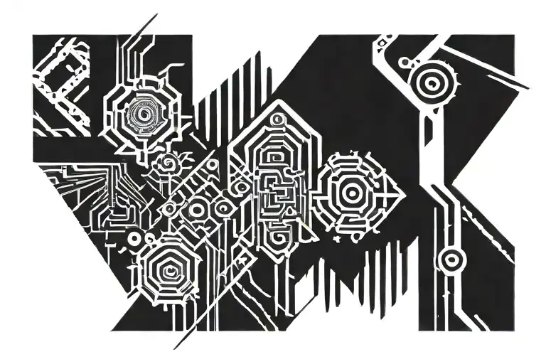 Slashes And Lines Connecting Different