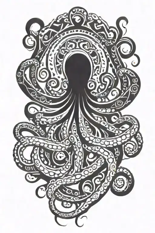 Tribal Octopus Spine Tatoo